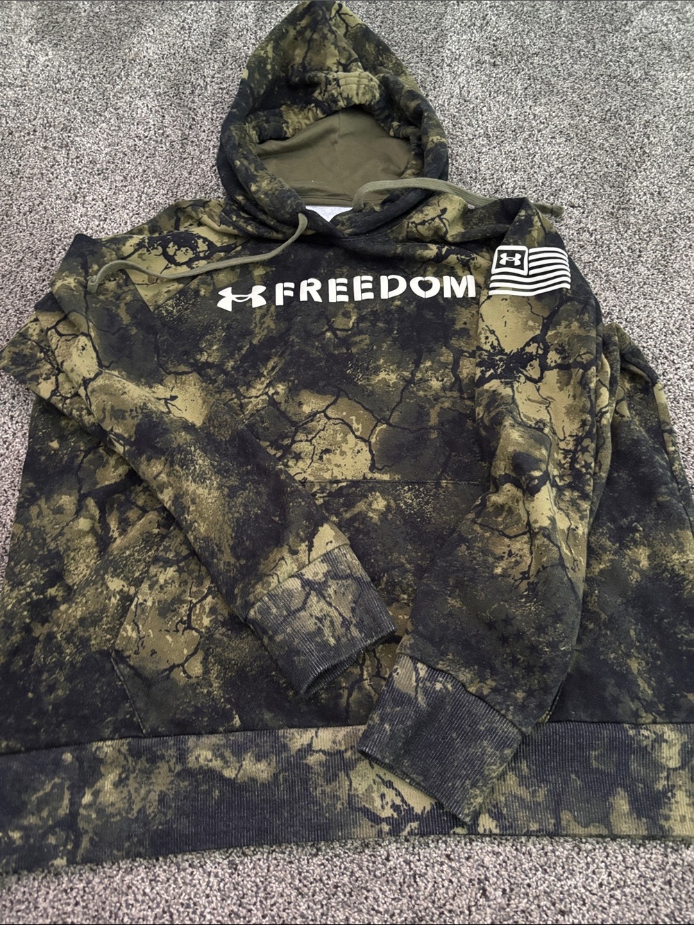Under Armour Men’s Freedom Crewneck Hoodie - Olive & Black Camo